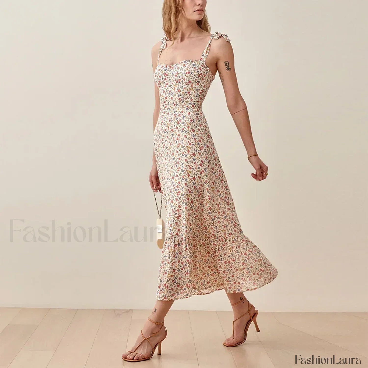 Sweetheart Tie Strap Dress with Relaxed Fit and Layered Outfit Styling
