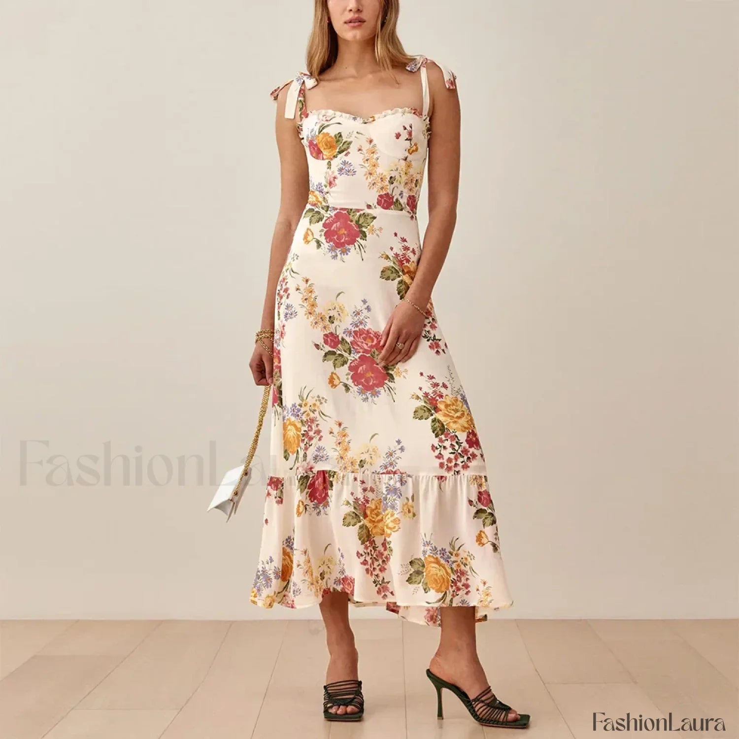 Sweetheart Tie Strap Dress with Relaxed Fit and Layered Outfit Styling