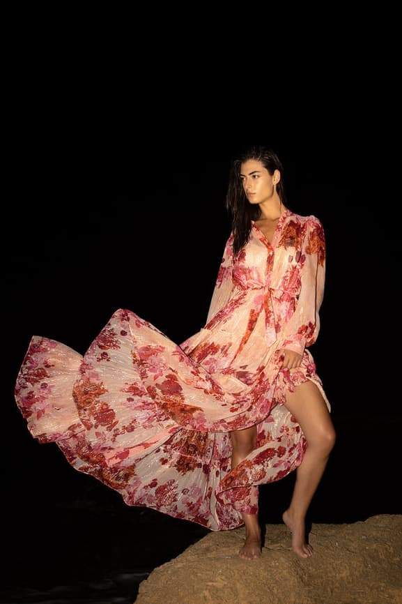 Keira Chic Floral Maxi Dress with Long Sleeves Premium Wardrobe Essential