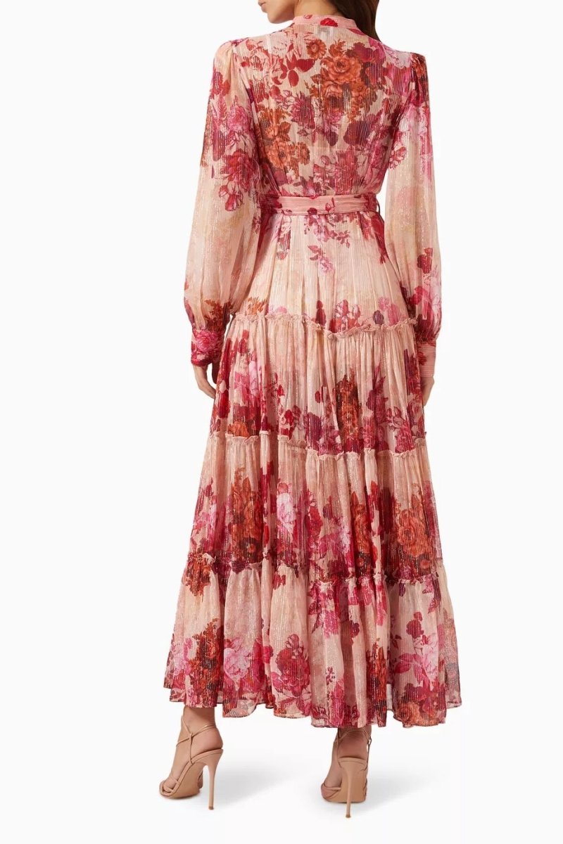 Keira Chic Floral Maxi Dress with Long Sleeves Premium Wardrobe Essential