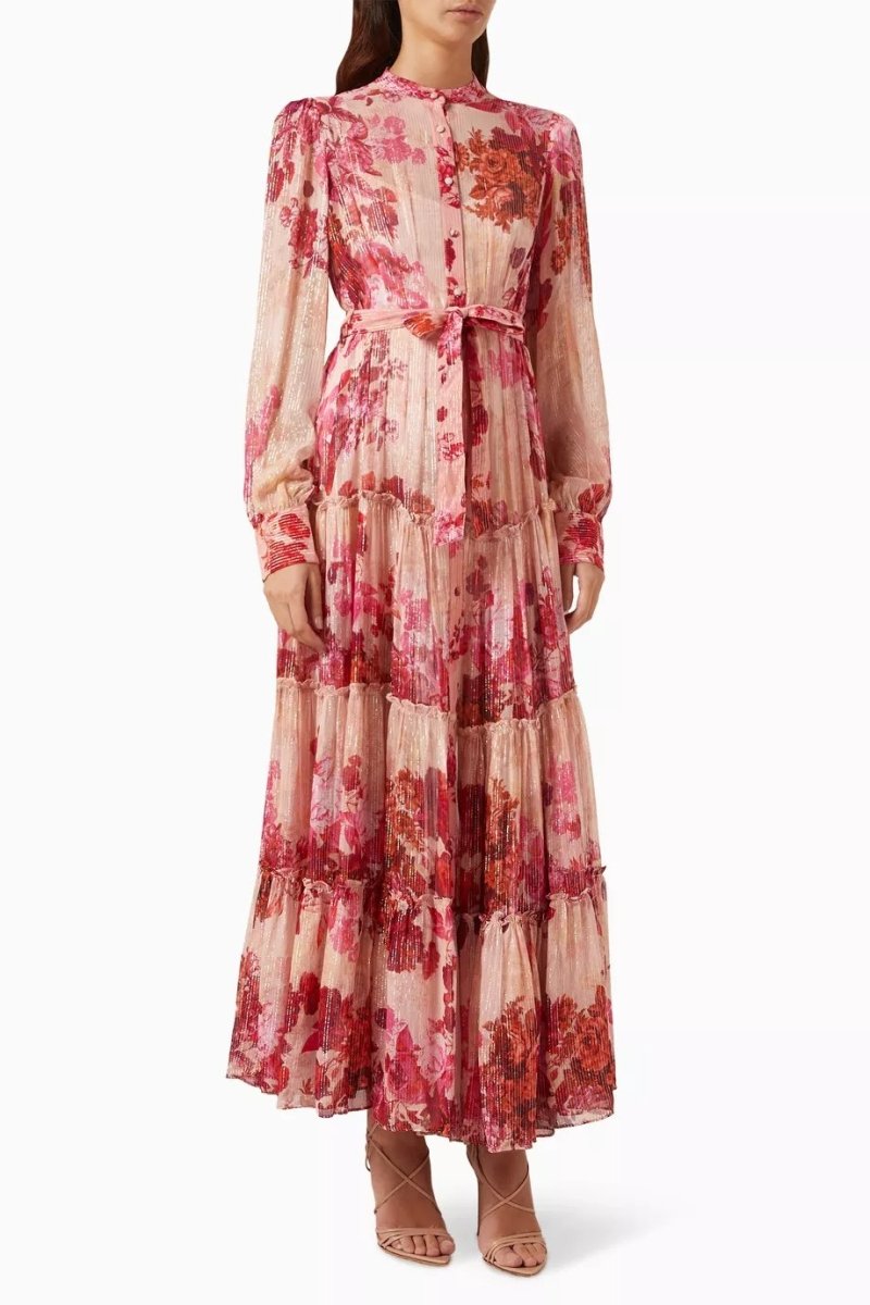 Keira Chic Floral Maxi Dress with Long Sleeves Premium Wardrobe Essential