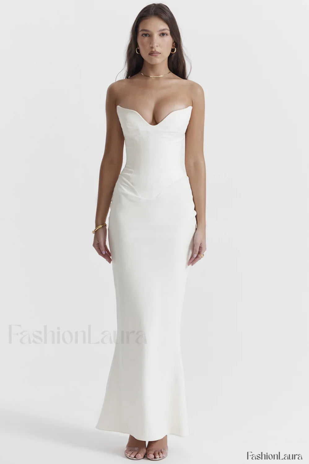 Tamara Ivory Stylish Strapless Corset Dress