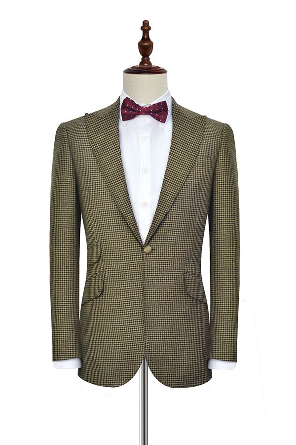 Three Pockets with Flaps Aureate Mens Suits Peak Lapel Suits for Formal
