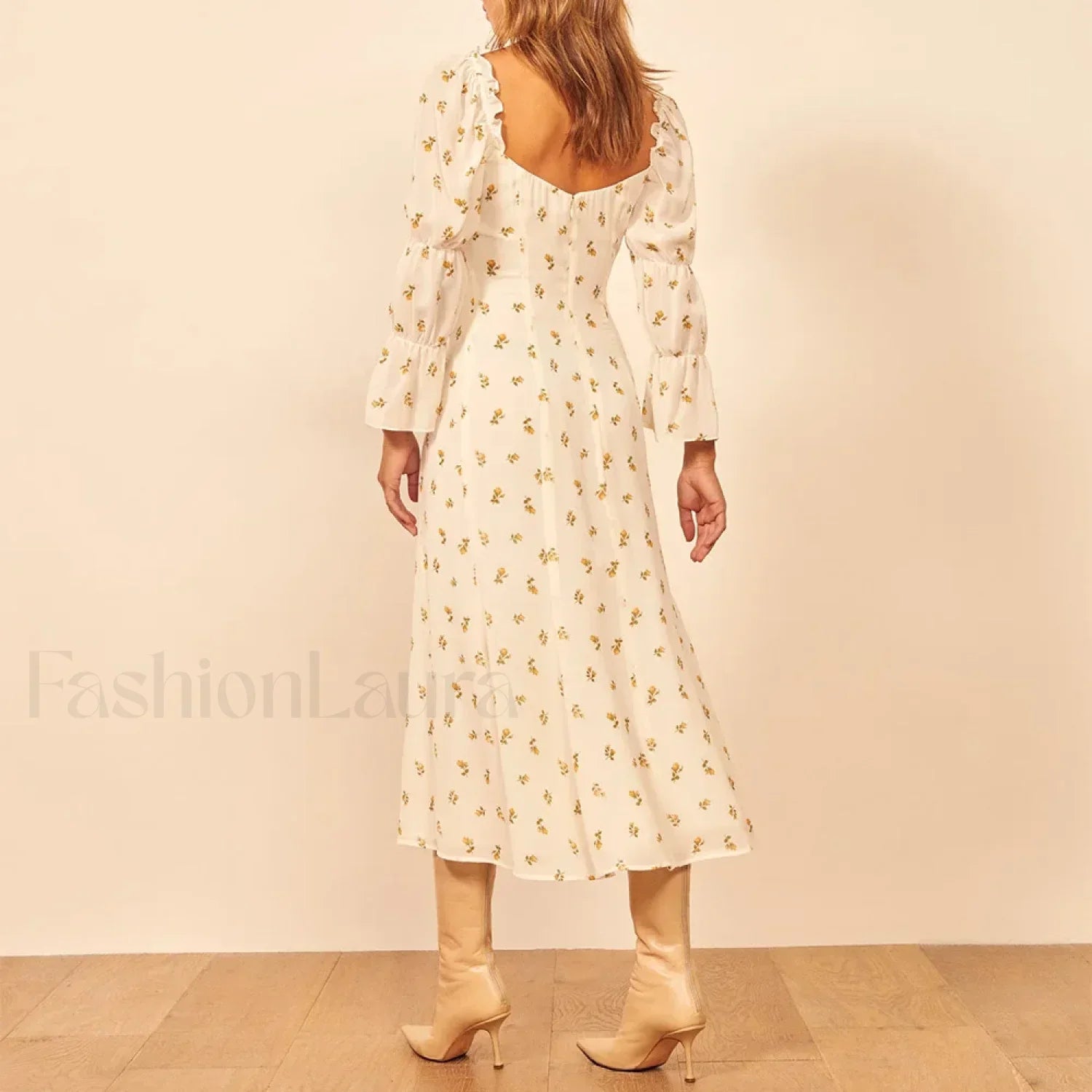 Three Quarter Ruffle Dress with Classic Everyday Styling