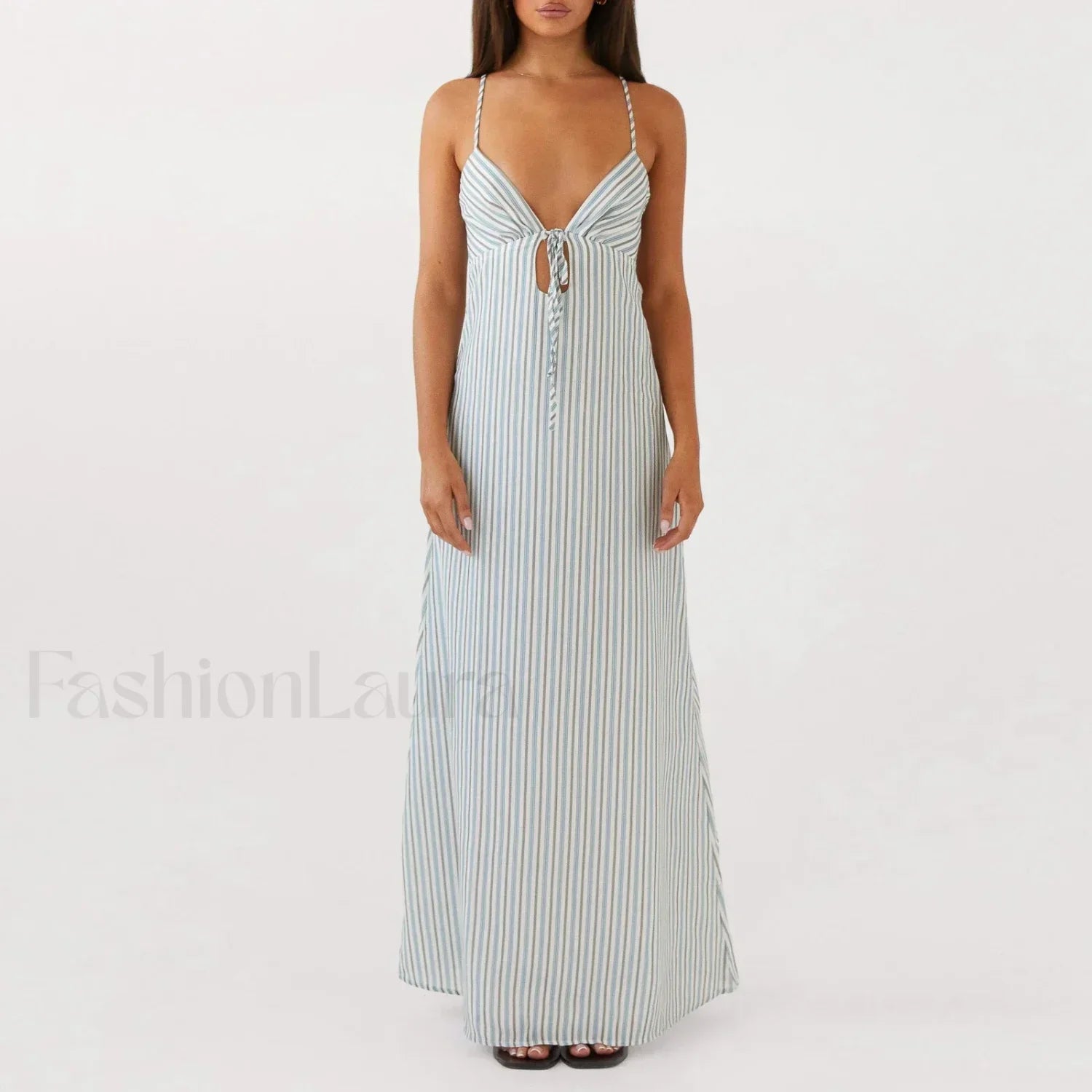 Tie-up Spaghetti Cutout Maxi Dress