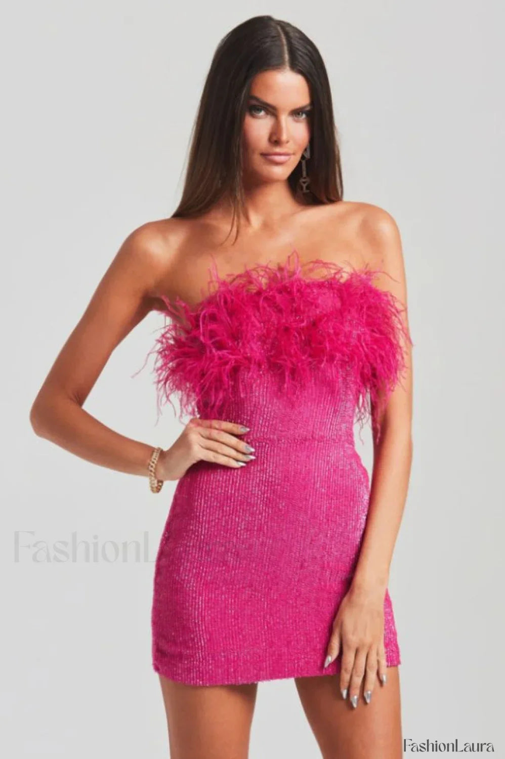 Torin Sequin Stylish Feather Dress