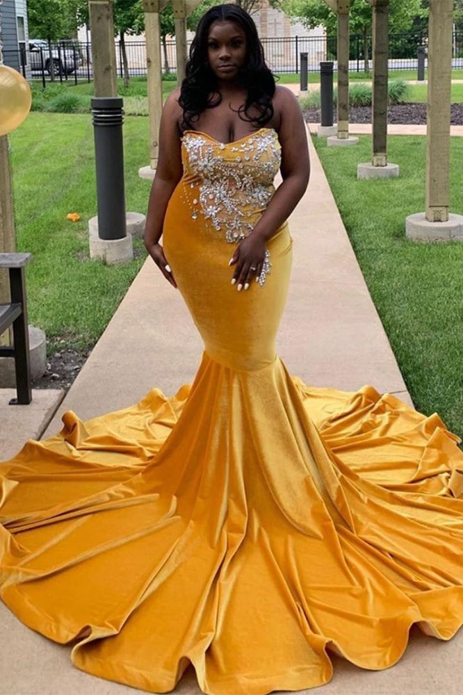 Trendy New Arrival Sweetheart Ginger Mermaid Long Plus Size Prom Dresses