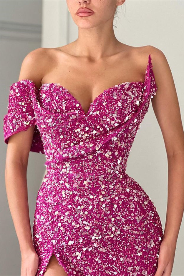 Unique Sparkle One-Shoulder Sweetheart Mermaid Sequin Prom Dress