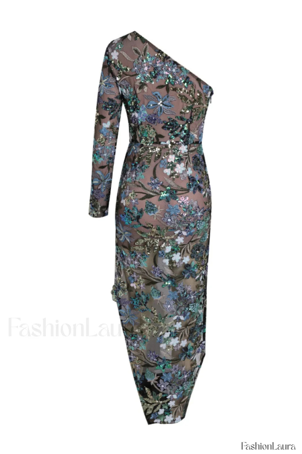 Uriela Sequin Stylish Embroidered Asymmetric Dress