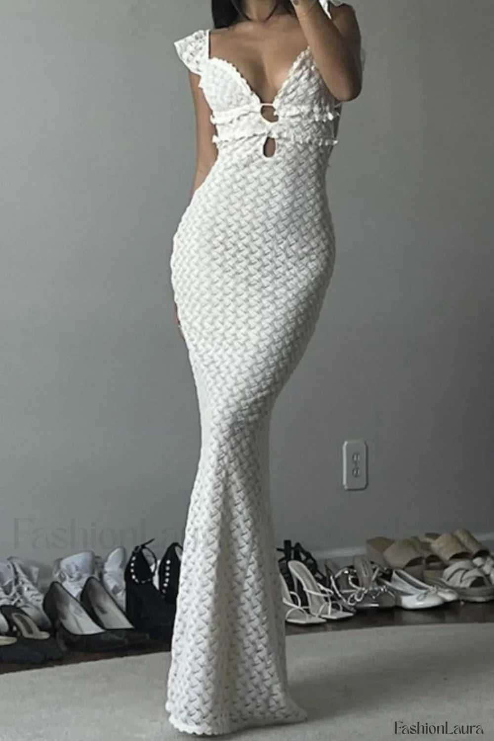 V Neck Backless Vintage Inspired Dress for Everyday Wear