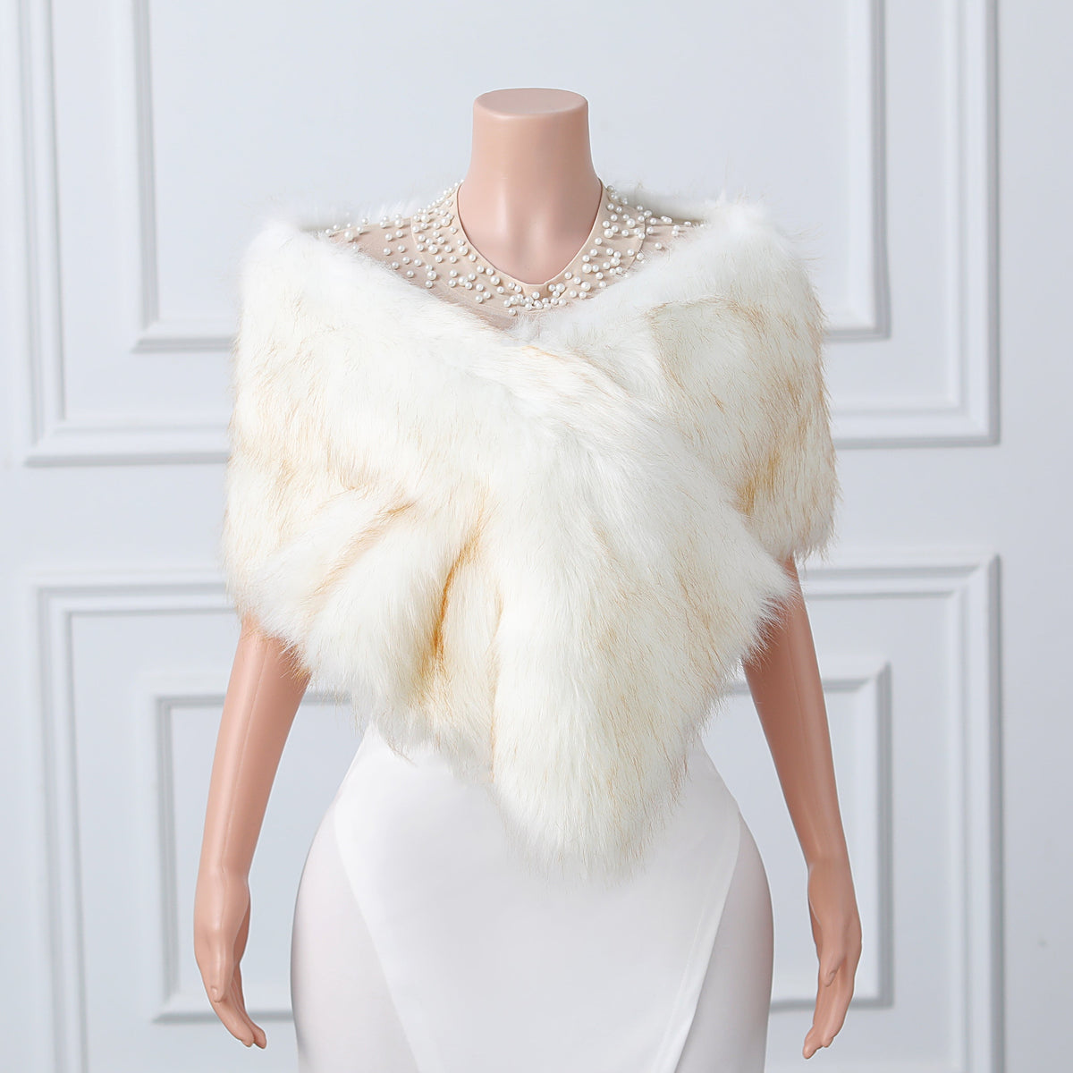 V-neck Rectangular scarf shawl Winter Wedding Wraps-Ballbella