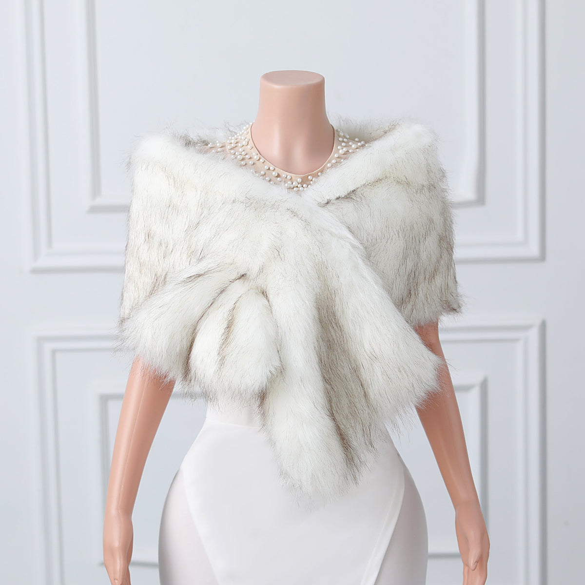 V-neck Rectangular scarf shawl Winter Wedding Wraps-Ballbella