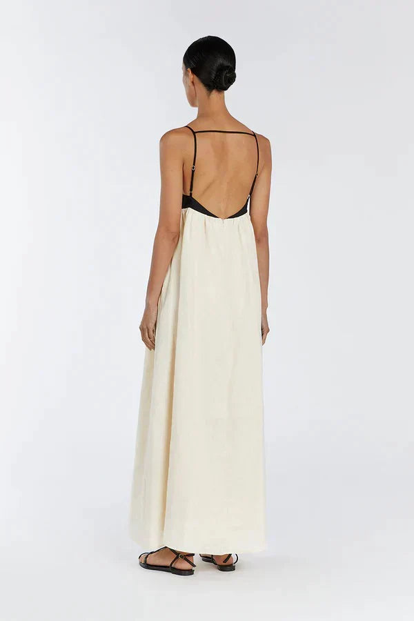Rhiannon Statement , Loose Long Dress in White Elevated Occasion Wear