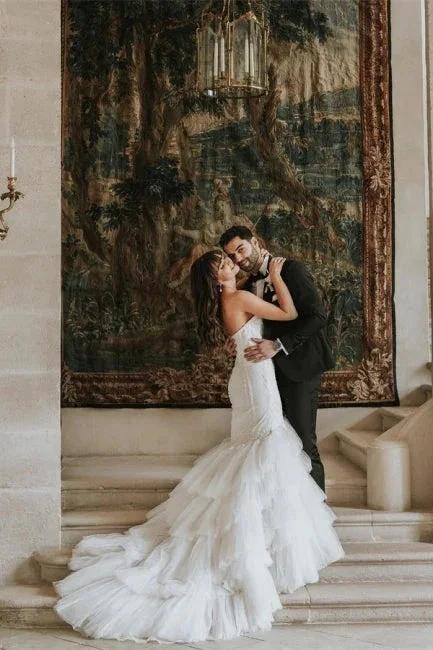 Vintage Mermaid Sleeveless Wedding Dresses With Lace (ZD14923)