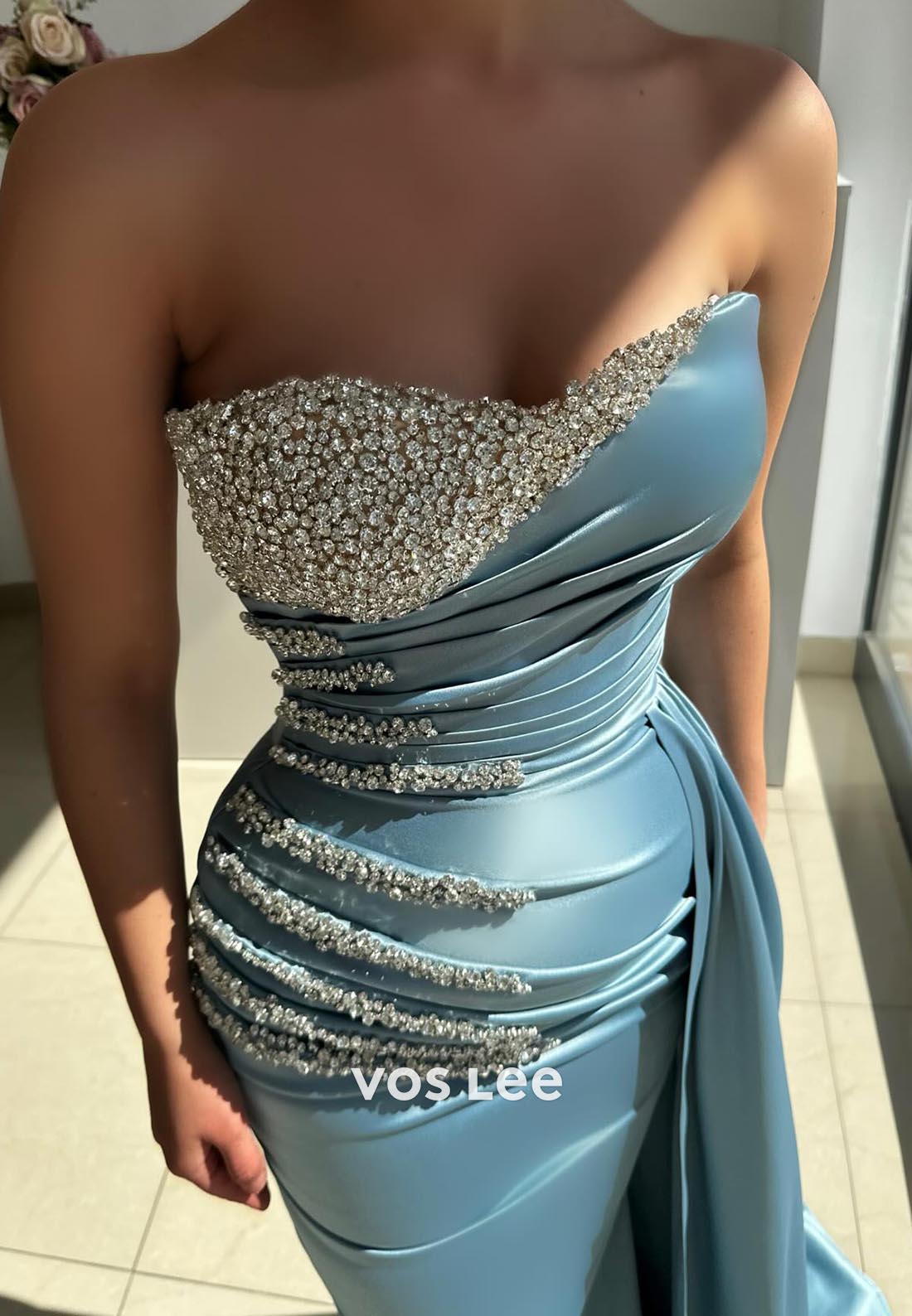 Appliqued Column Court Train Satin Sweetheart Pleated Evening Gown