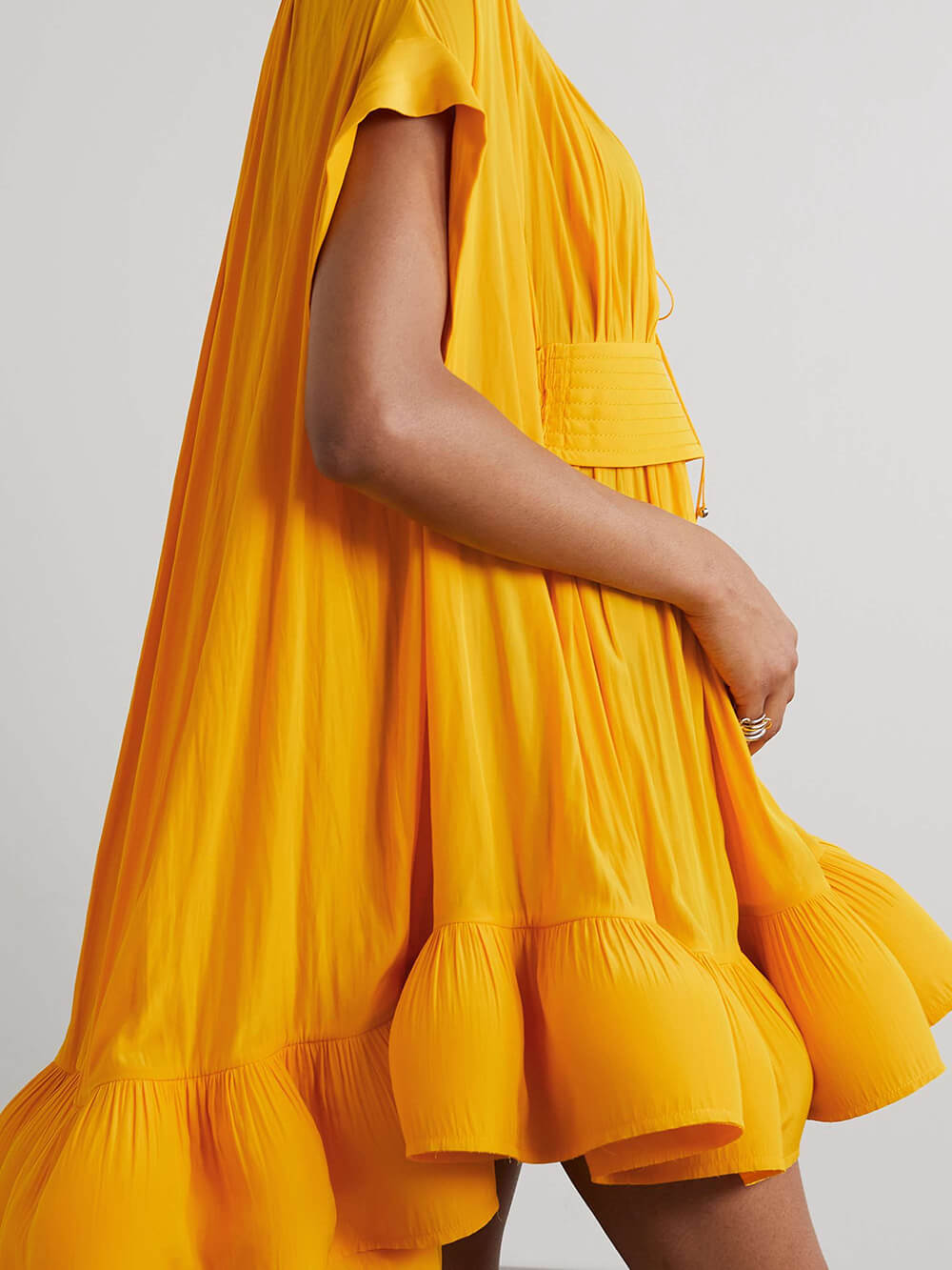 Cape - Effect Belted Mini Dress