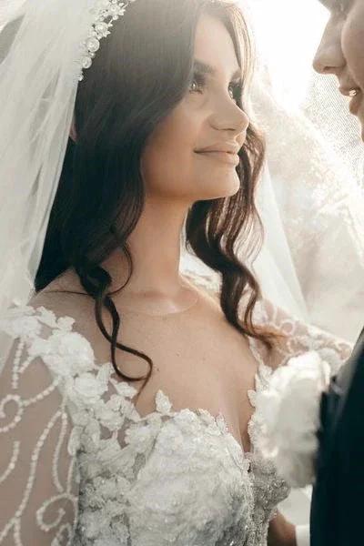 White Sweetheart A-line Long Sleeves Wedding Dress With Lace (ZD14650) - View 3 | VelvetHem