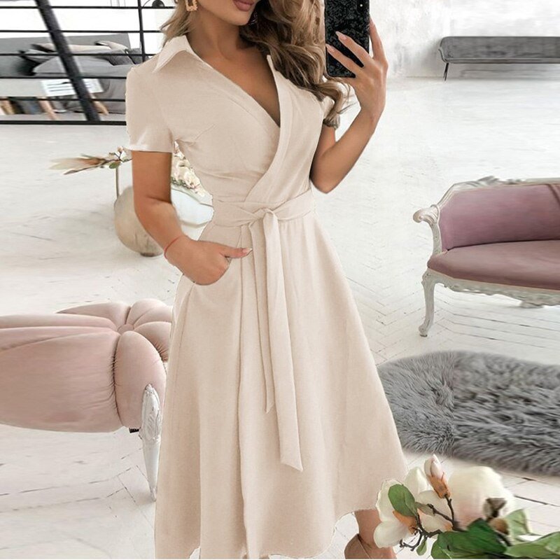 Lucía Effortless a Line Tie Dress Elevated Occasion Wear