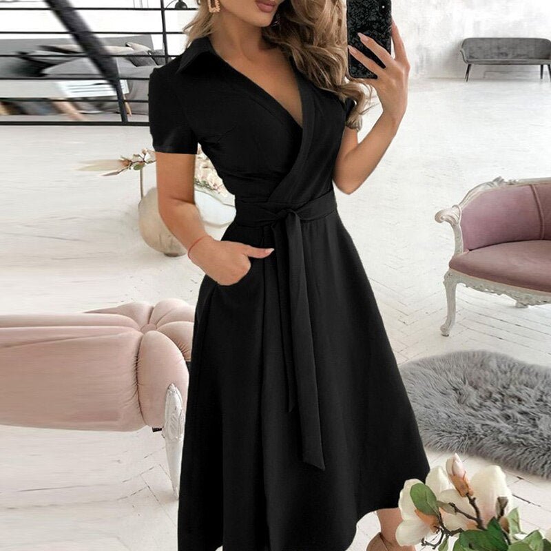 Lucía Effortless a Line Tie Dress Elevated Occasion Wear