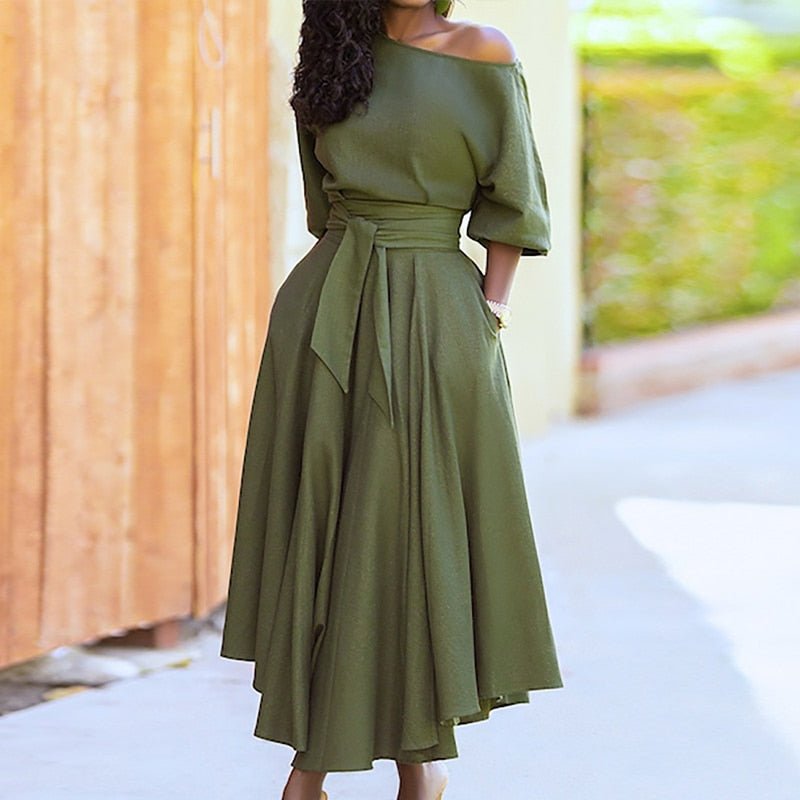 Lucía Effortless a Line Tie Dress Elevated Occasion Wear