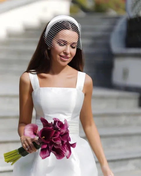 White Short Prom Dresses Pleated Satin A Line Junior Homecoming Dress Formal Women Special Occasion Party Gowns