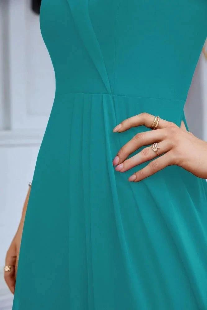 Women's thin strap off the shoulder bridesmaid mopping the floor evening dress 28093 (ZD17015)