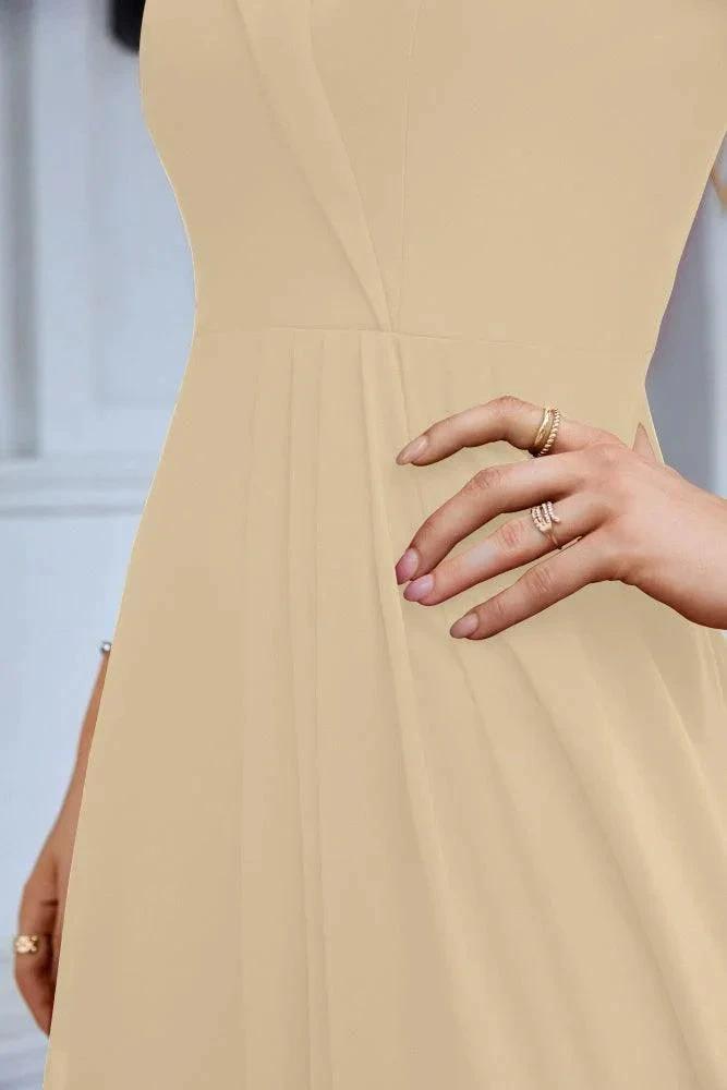 Women's thin strap off the shoulder bridesmaid mopping the floor evening dress 28093 (ZD17015)