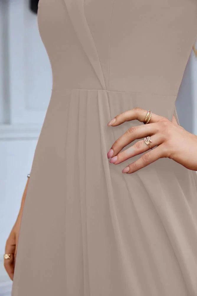 Women's thin strap off the shoulder bridesmaid mopping the floor evening dress 28093 (ZD17015)