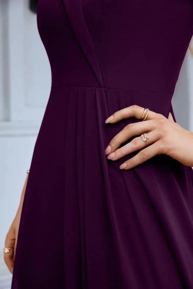 Women's thin strap off the shoulder bridesmaid mopping the floor evening dress 28093 (ZD17015)