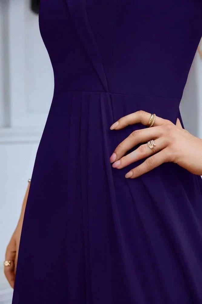 Women's thin strap off the shoulder bridesmaid mopping the floor evening dress 28093 (ZD17015)