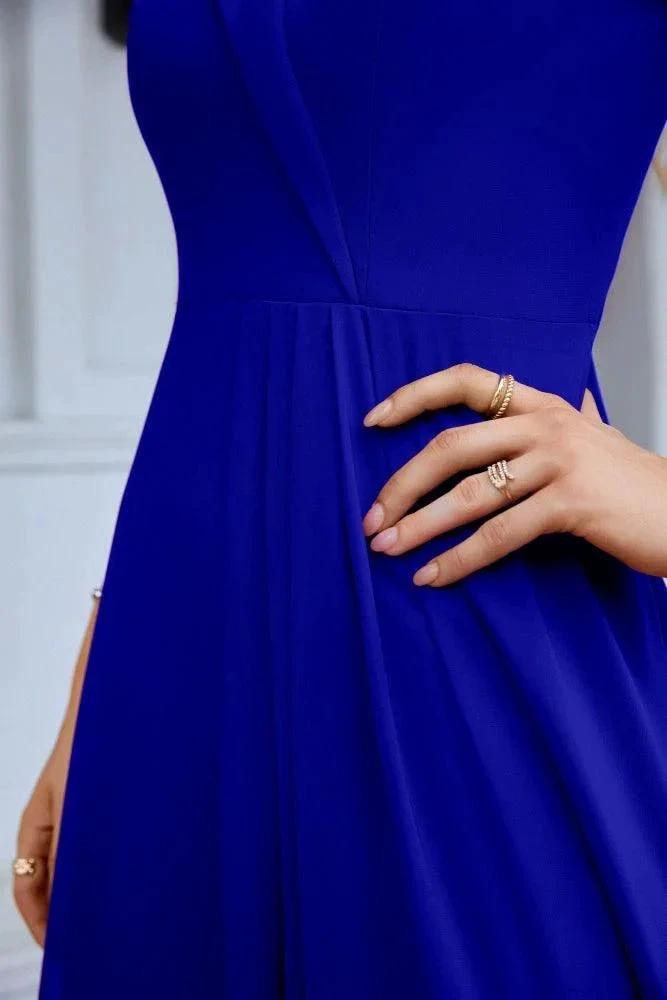Women's thin strap off the shoulder bridesmaid mopping the floor evening dress 28093 (ZD17015)