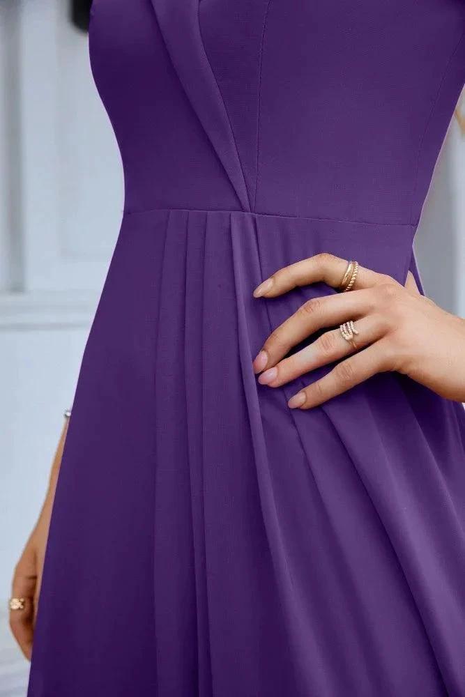 Women's thin strap off the shoulder bridesmaid mopping the floor evening dress 28093 (ZD17015)