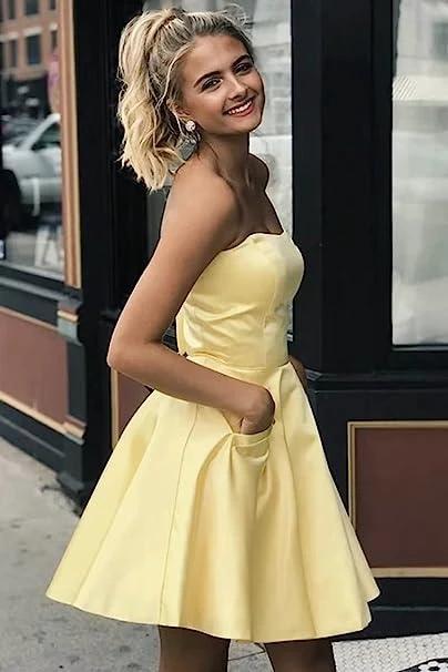 Sweetheart Neckline Homecoming Dresses with Pockets (ZD11612)