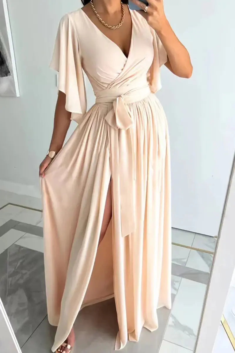 You're Enough Ruffles Sleeve Maxi Dress - Fashionpara