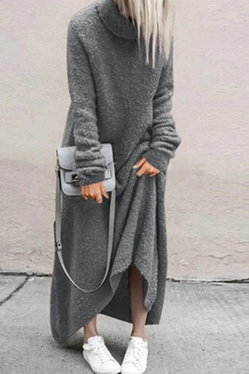 Love You Long Time Turtleneck Maxi Dress - Fashionpara