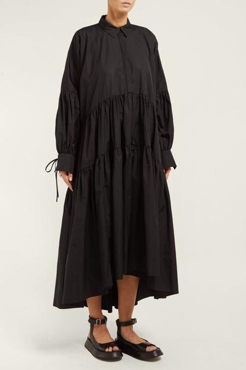 Oversized Ruffled Maxi Dress - Fashionpara