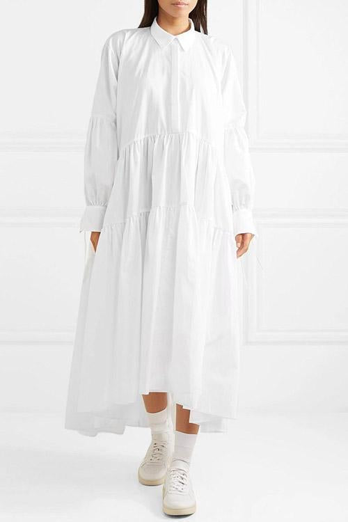 Oversized Ruffled Maxi Dress - Fashionpara