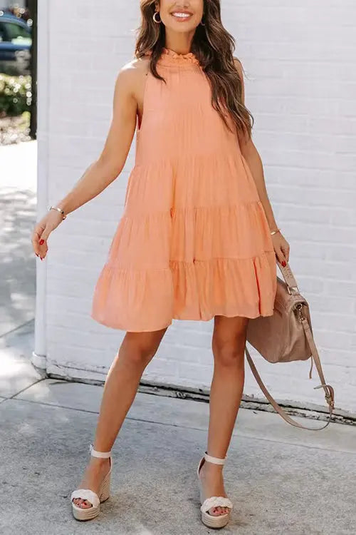 Tiered Babydoll Tank Mini Dress - Fashionpara