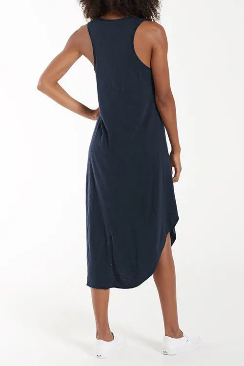 I THINK NOT V Neck Tank Midi Dress - Fashionpara