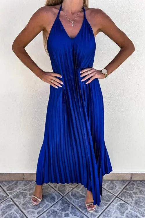 Breeze Slip Pleated Maxi Dress - Fashionpara