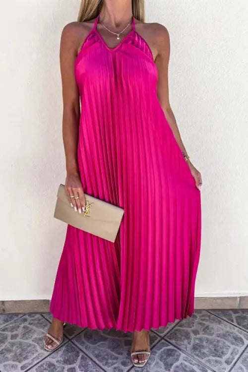 Breeze Slip Pleated Maxi Dress - Fashionpara