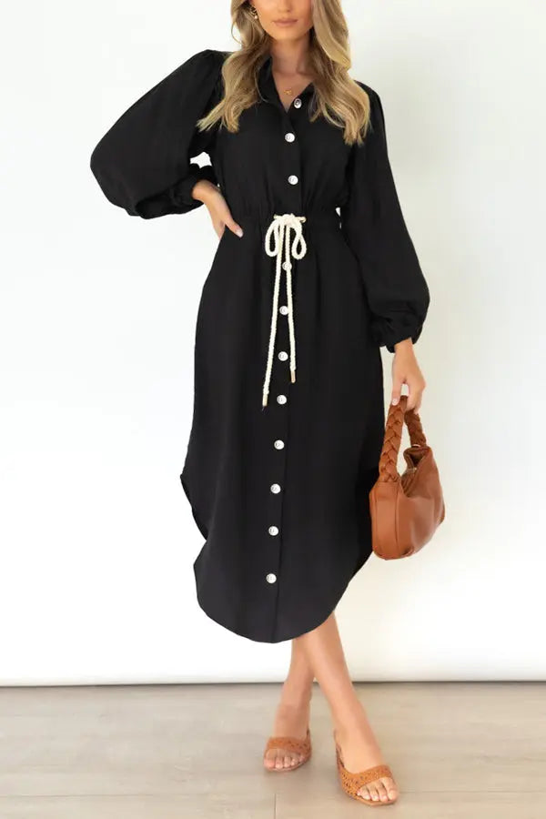 Fashion Week Button Down Shirt Dress - Fashionpara