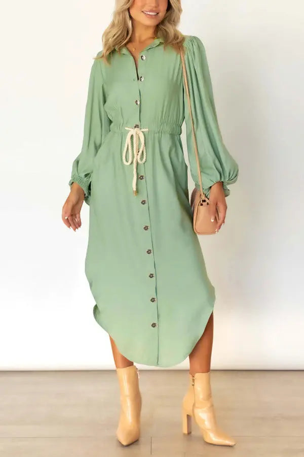 Fashion Week Button Down Shirt Dress - Fashionpara