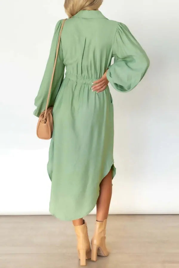 Fashion Week Button Down Shirt Dress - Fashionpara