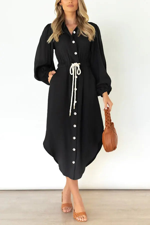 Fashion Week Button Down Shirt Dress - Fashionpara