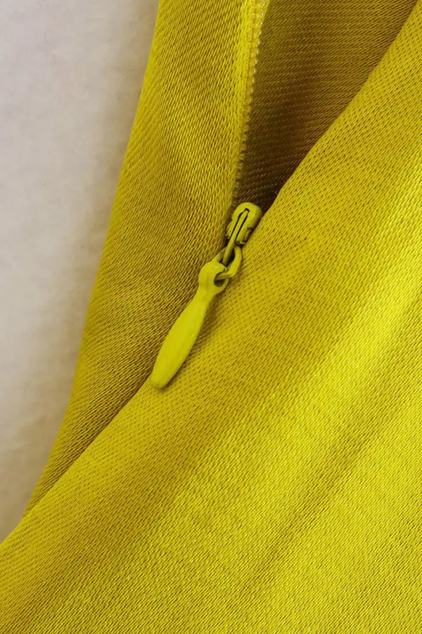 Satin One Shoulder Flares Sleeve Slit Midi Dress - Fashionpara