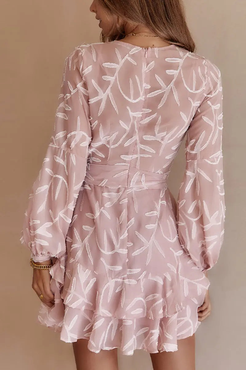 Layer Ruffles Wrap Mini Dress - Fashionpara