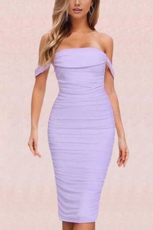 Zia Bodycon Wrap Midi Dress - Violet
