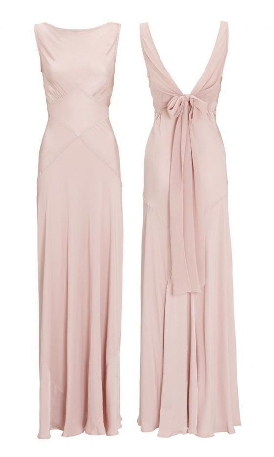 Pink Chiffon V Back Long Prom Dress Elegant Bridesmaids Dress fg7333 - VelvetHem