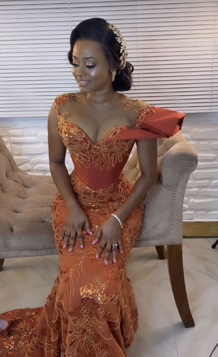 Elegant African Dress Long Prom Dresses Mermaid Evening Dress - FashionDia